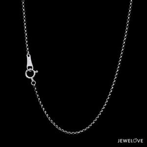 Jewelove™ Chains 1.25mm Japanese Platinum Rolo Chain for Women JL PT CH 1214-A