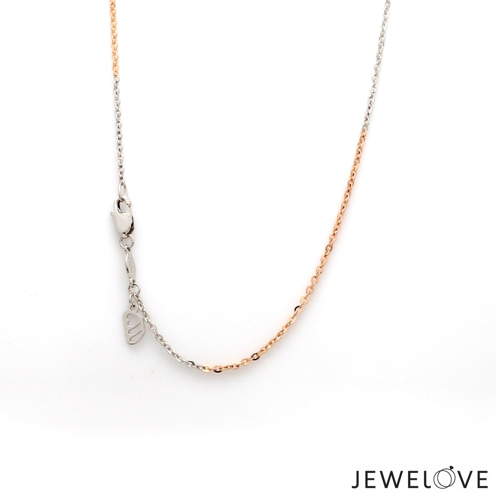 Jewelove™ Chains 1.5mm Japanese Platinum Rose Gold Cable Chain for Women JL PT CH 1134R