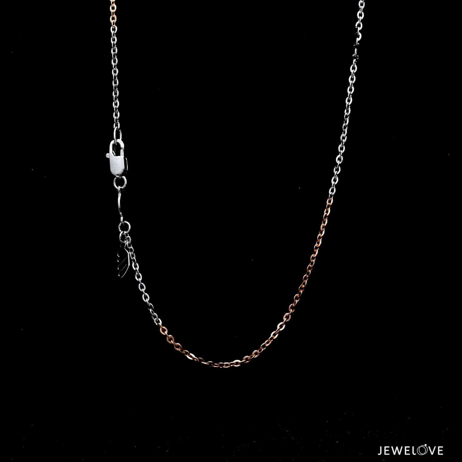 Jewelove™ Chains 1.5mm Japanese Platinum Rose Gold Cable Chain for Women JL PT CH 1134R