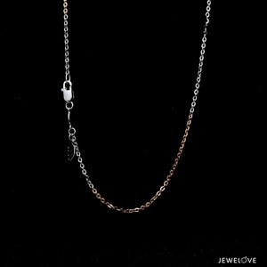 Jewelove™ Chains 1.5mm Japanese Platinum Rose Gold Cable Chain for Women JL PT CH 1134R