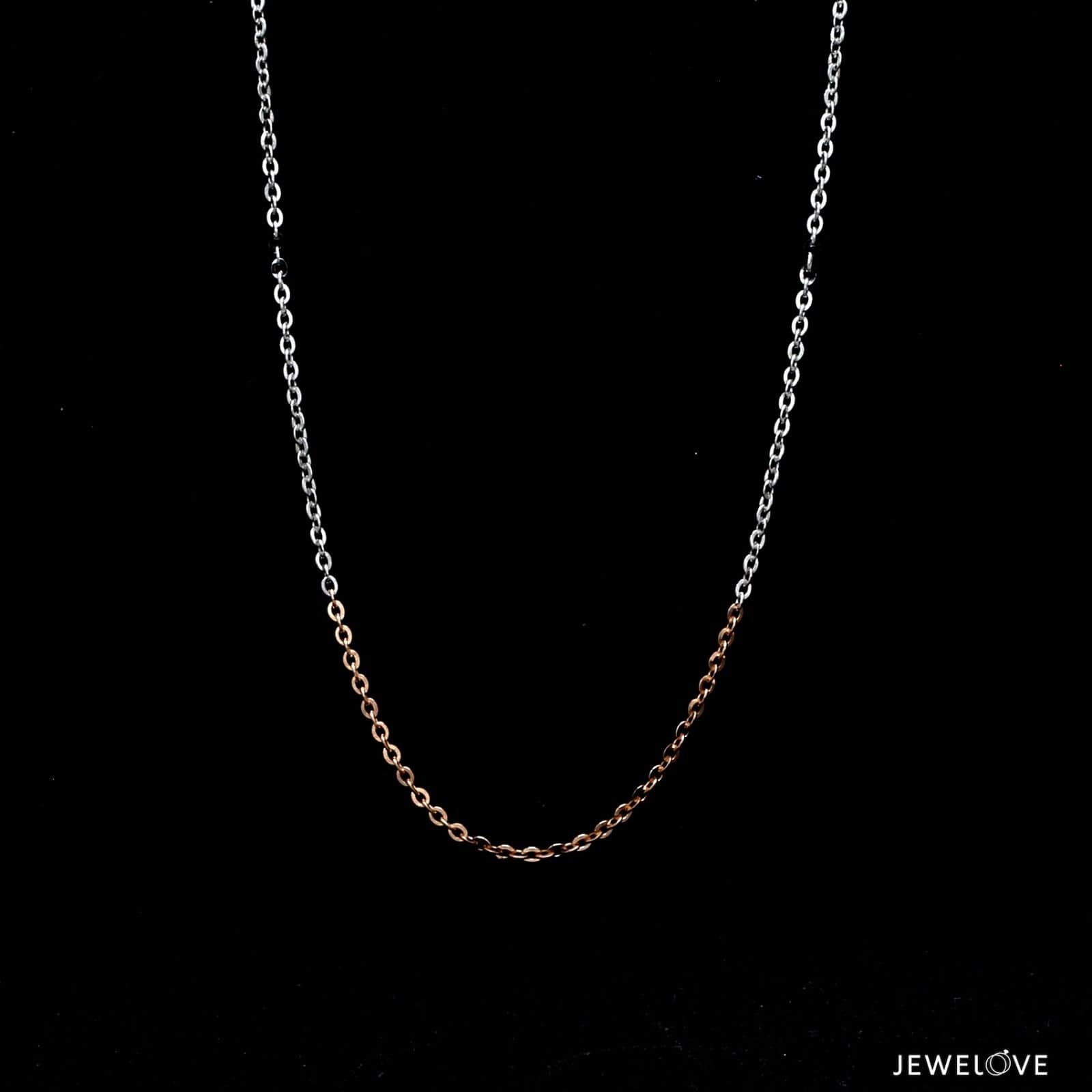 Jewelove™ Chains 1.5mm Japanese Platinum Rose Gold Cable Chain for Women JL PT CH 1134R