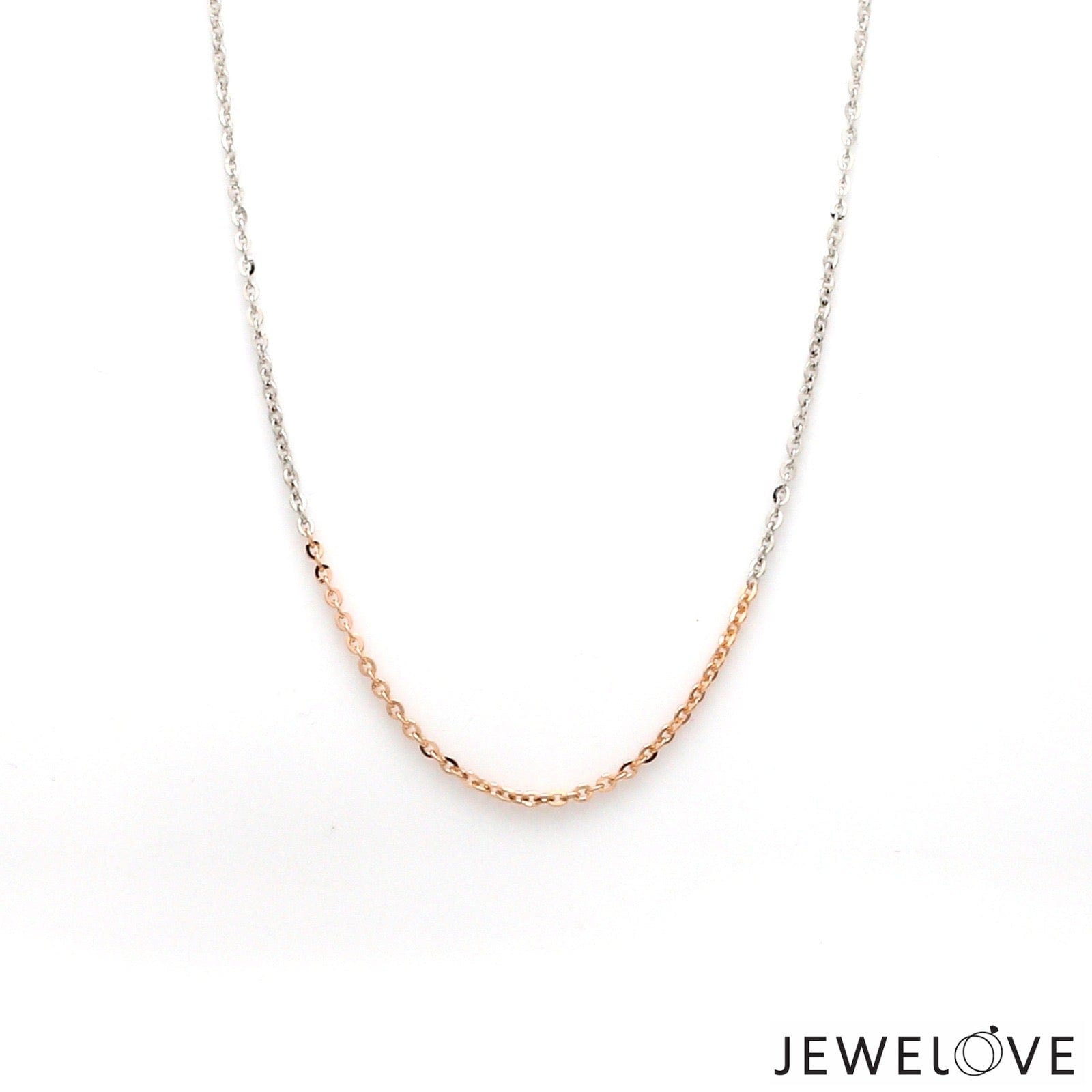 Jewelove™ Chains 1.5mm Japanese Platinum Rose Gold Cable Chain for Women JL PT CH 1134R