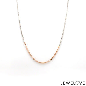 Jewelove™ Chains 1.5mm Japanese Platinum Rose Gold Cable Chain for Women JL PT CH 1134R