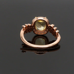 Jewelove™ Rings 1.75cts. Yellow Sapphire 18K Rose Gold Diamond Ring for Women JL AU 1356R