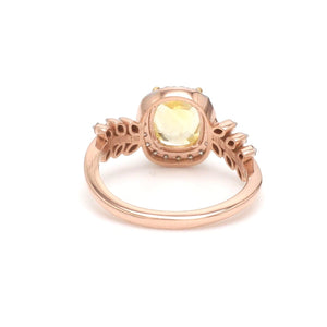 Jewelove™ Rings 1.75cts. Yellow Sapphire 18K Rose Gold Diamond Ring for Women JL AU 1356R