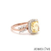 Jewelove™ Rings 1.75cts. Yellow Sapphire 18K Rose Gold Diamond Ring for Women JL AU 1356R