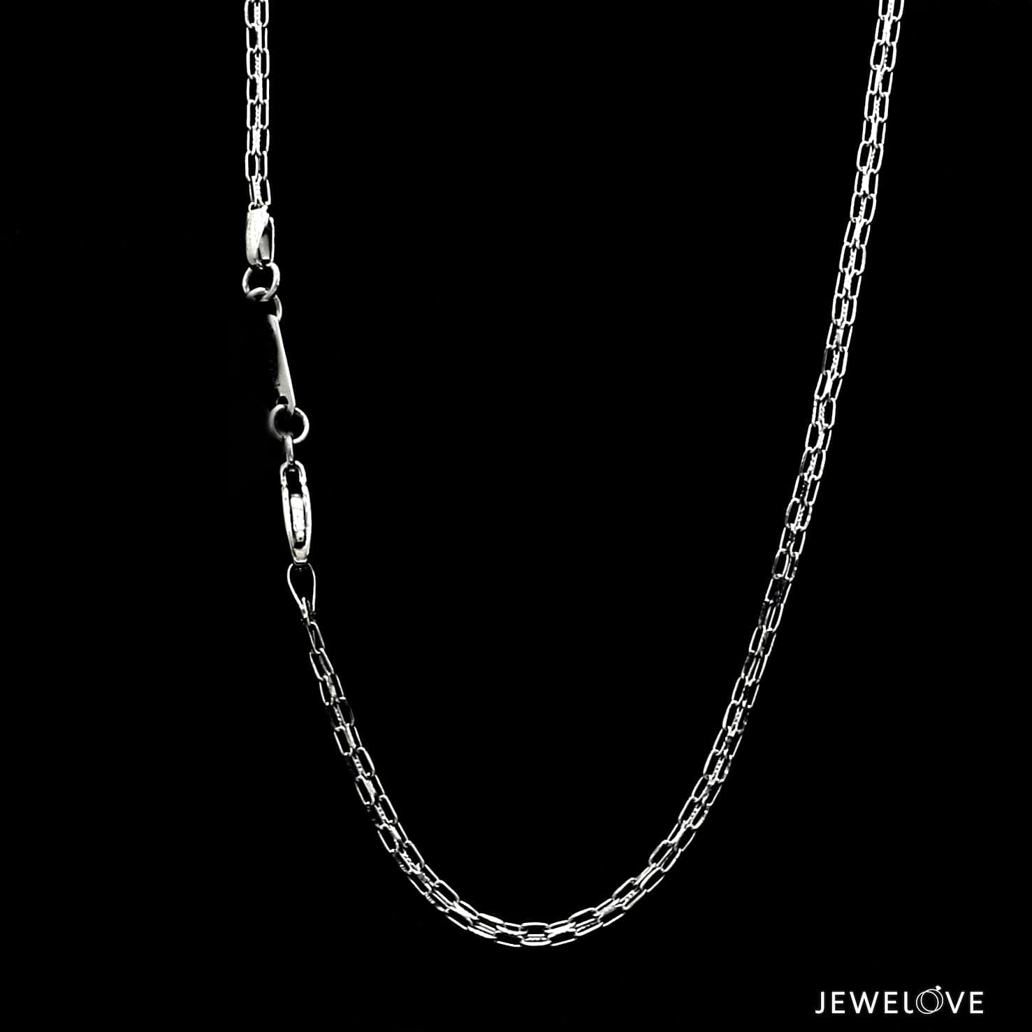 Jewelove™ Chains 1.75mm Double Rectangular Links Platinum Chain for Women JL PT CH 1293