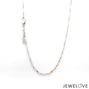 Jewelove™ Chains 1.75mm Japanese Platinum Rose  Gold Links Chain for Women JL PT CH 1258