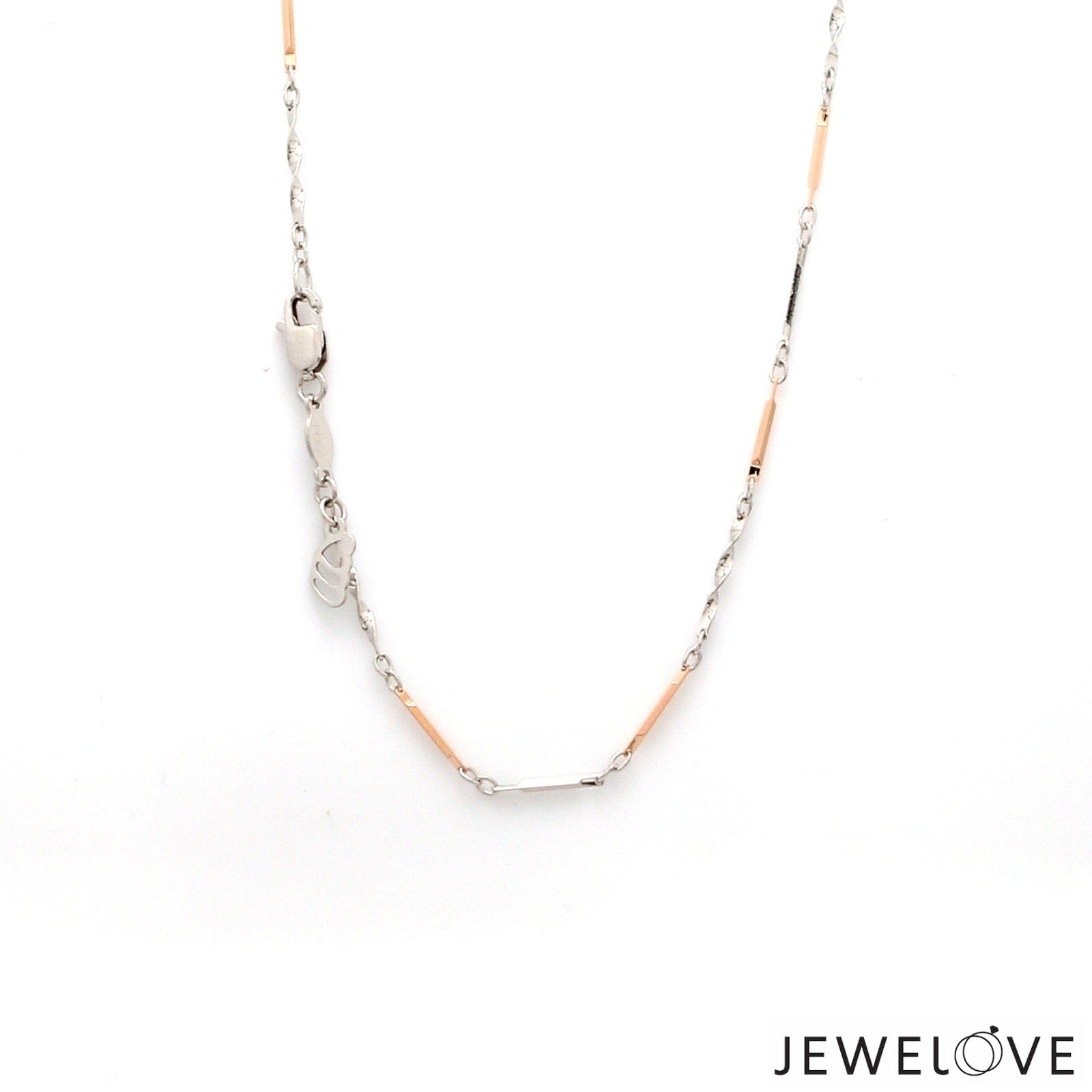 Jewelove™ Chains 1.75mm Japanese Platinum Rose Gold Links Chain for Women JL PT CH 1259