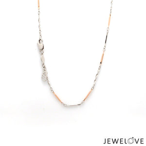 Jewelove™ Chains 1.75mm Japanese Platinum Rose Gold Links Chain for Women JL PT CH 1259