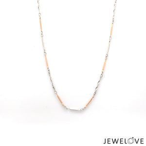 Jewelove™ Chains 1.75mm Japanese Platinum Rose Gold Links Chain for Women JL PT CH 1259