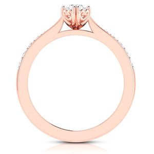 Jewelove™ Rings Women's Band only / VS J 1-Carat 18K Rose Gold Solitaire Ring JL AU G 107R-C