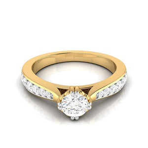 Jewelove™ Rings Women's Band only / VS J 1-Carat 18K Yellow Gold Solitaire Ring JL AU G 107Y-C