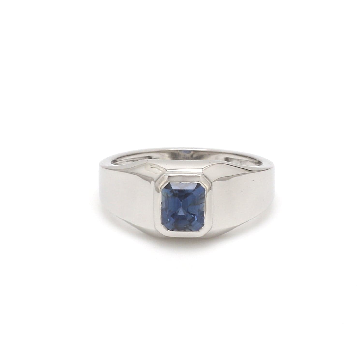 1.75 Carat Sapphire Engagement Ring, Cushion Cut Bridal Ring, Solitaire  Engagement Ring, 14K White Gold Unique Gallery Design handmade