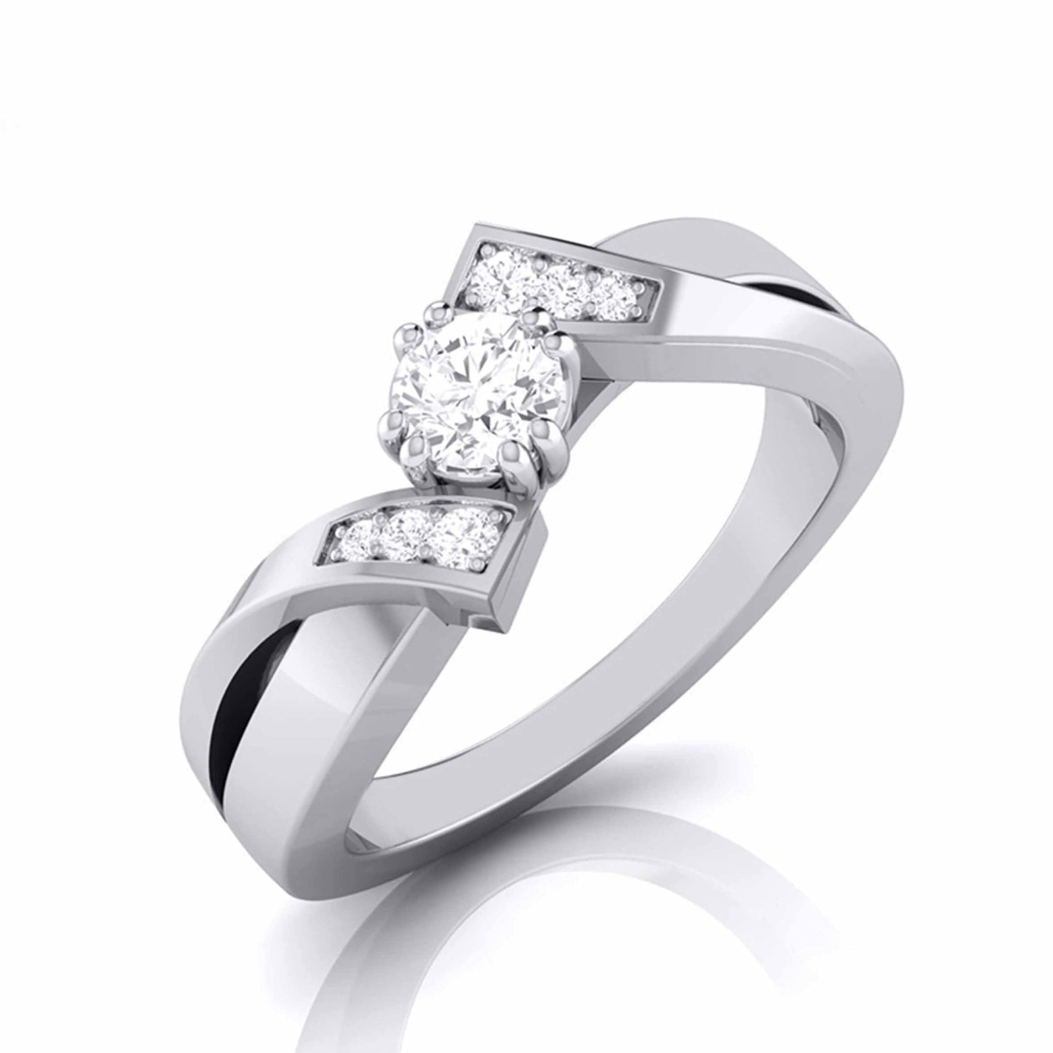 Jewelove™ Rings Women's Band only / VS J 1-Carat Designer Platinum Diamond Engagement Ring JL PT G 104-D