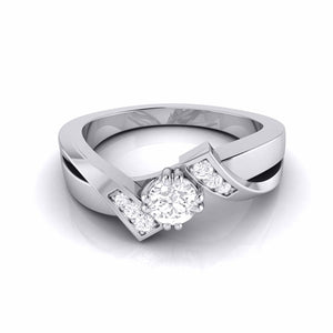 Jewelove™ Rings Women's Band only / VS J 1-Carat Designer Platinum Diamond Engagement Ring JL PT G 104-D