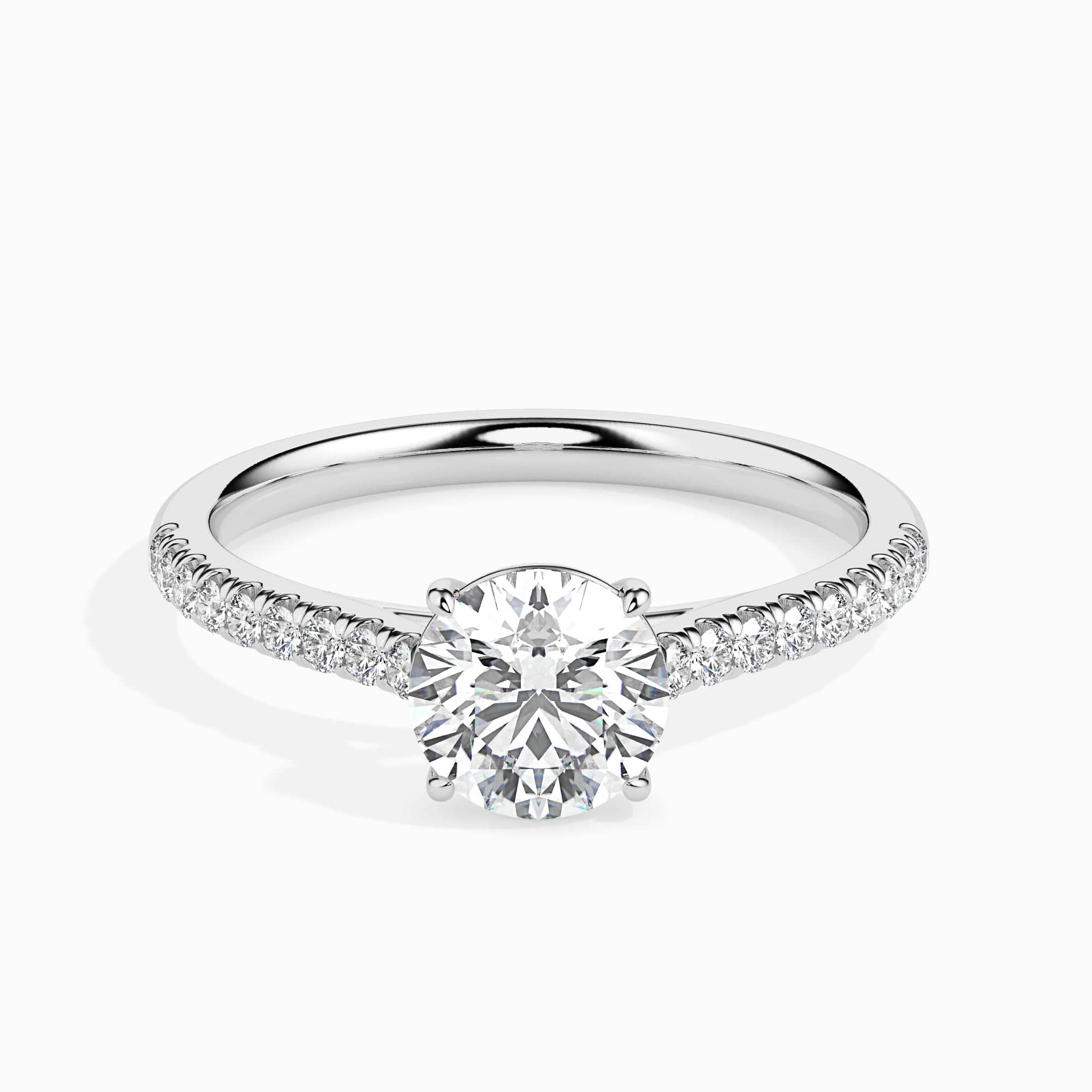 Jewelove™ Rings Women's Band only / VS J 1-Carat Platinum Solitaire Diamond Shank Ring for Women JL PT 19011-C