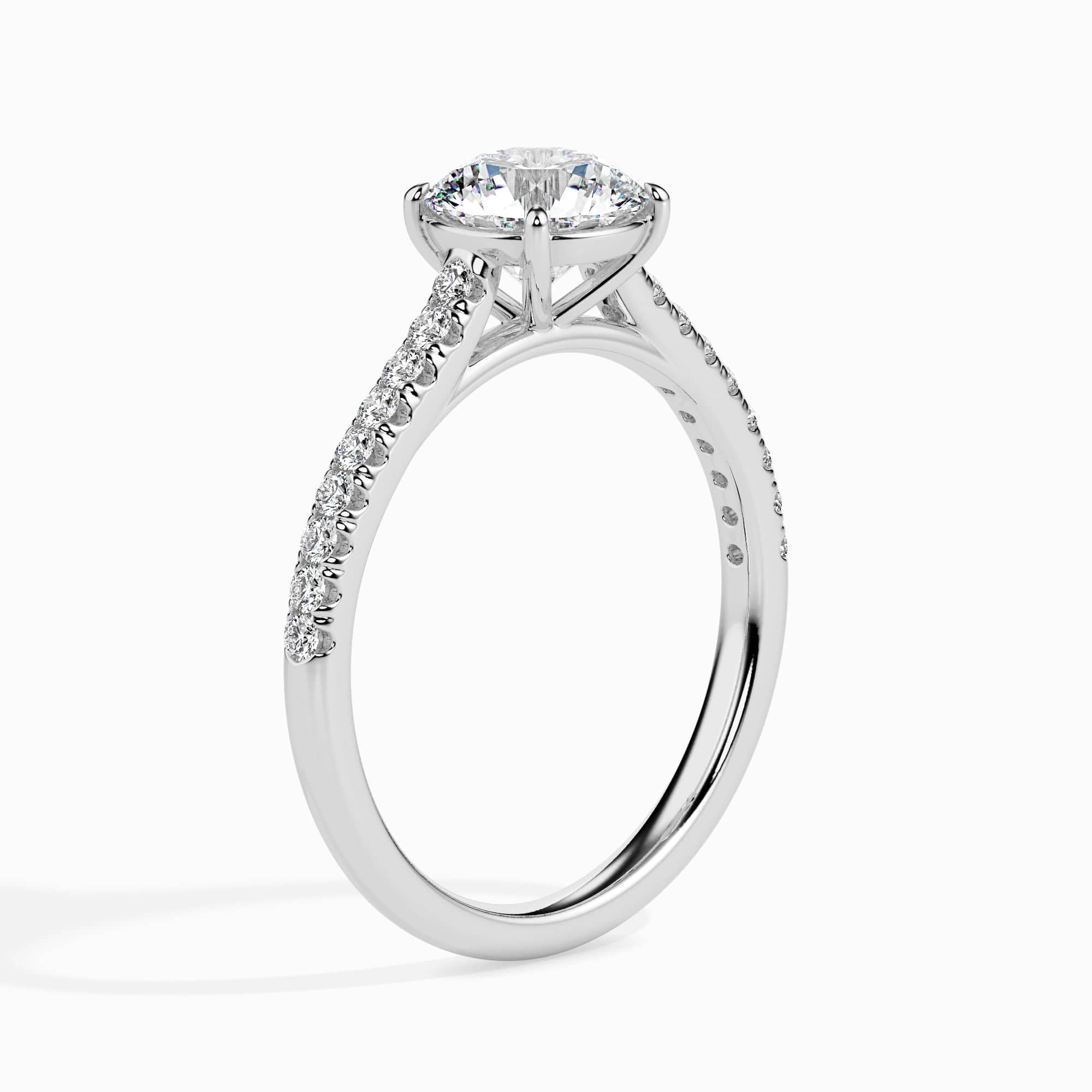 Jewelove™ Rings Women's Band only / VS J 1-Carat Platinum Solitaire Diamond Shank Ring for Women JL PT 19011-C