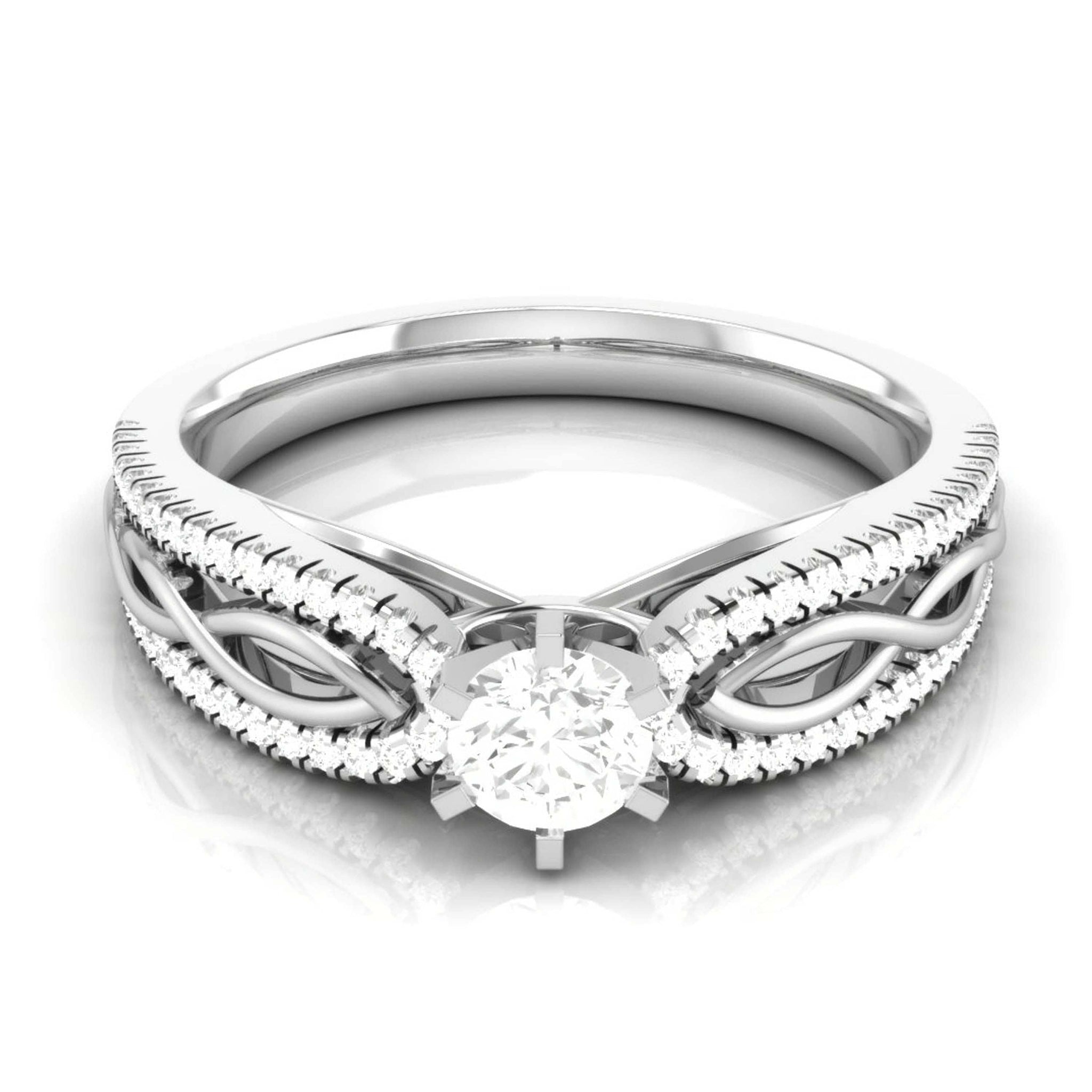 Jewelove™ Rings Women's Band only / J VS 1-Carat Platinum Solitaire Engagement Ring with Infinity Shank for Women JL PT R-16-C