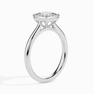 Jewelove™ Rings Women's Band only / VS J 1 Carat Princess cut Diamond Solitaire Platinum Ring JL PT 19002-C