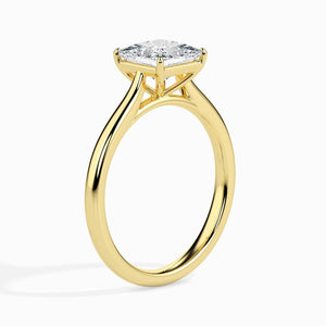 Jewelove™ Rings Women's Band only / VS I 1 Carat Princess Cut Solitaire 18K Yellow Gold Ring JL AU 19002Y-C