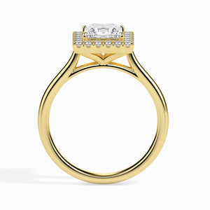 Jewelove™ Rings Women's Band only / VS I 1-Carat Princess Cut Solitaire Square Halo Diamond 18K Yellow Gold Ring JL AU 19022Y-C