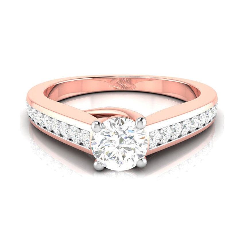 Jewelove™ Rings Women's Band only / VS J 1-Carat Solitaire 18K Rose Gold Diamond Shank Ring JL AU G 120R-C