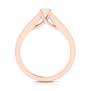 Jewelove™ Rings Women's Band only / VS J 1-Carat Solitaire 18K Rose Gold Diamond Shank Ring JL AU G 120R-C