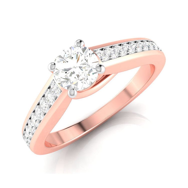 Jewelove™ Rings Women's Band only / VS J 1-Carat Solitaire 18K Rose Gold Diamond Shank Ring JL AU G 120R-C