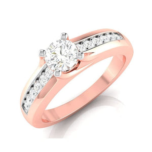 Jewelove™ Rings Women's Band only / VS J 1-Carat Solitaire 18K Rose Gold Ring with Diamond Accents JL AU G 119R-C