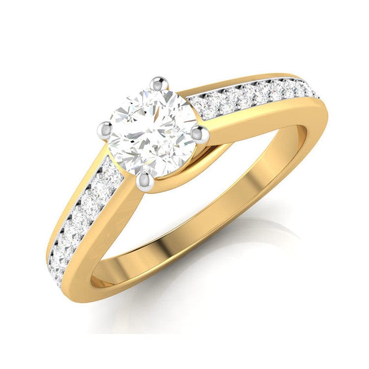 Jewelove™ Rings Women's Band only / VS J 1-Carat Solitaire 18K Yellow Gold Diamond Shank Ring JL AU G 120Y-C