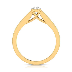 Jewelove™ Rings Women's Band only / VS J 1-Carat Solitaire 18K Yellow Gold Diamond Shank Ring JL AU G 120Y-C