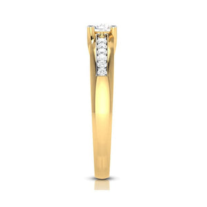 Jewelove™ Rings Women's Band only / VS J 1-Carat Solitaire 18K Yellow Gold Ring with Diamond Accents JL AU G 119Y-C