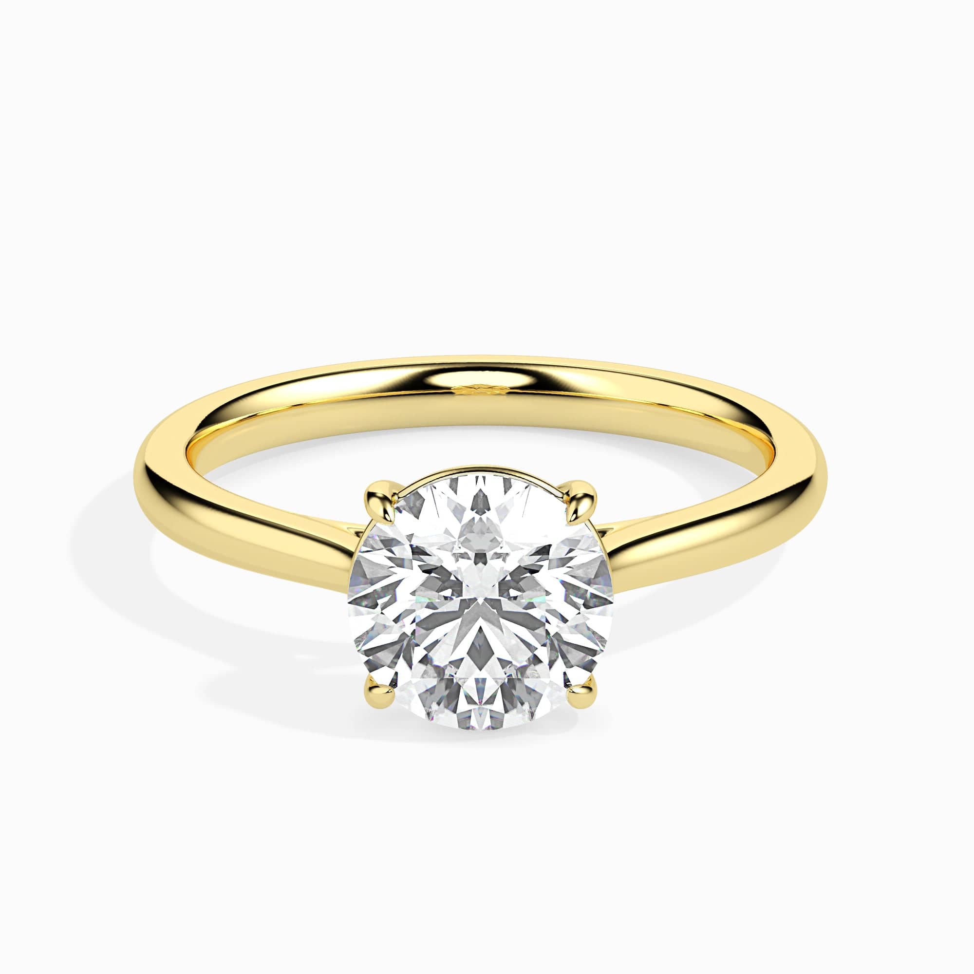 Jewelove™ Rings Women's Band only / VS J 1 Carat Solitaire Diamond 18K Yellow Gold Ring JL AU 19001Y-C