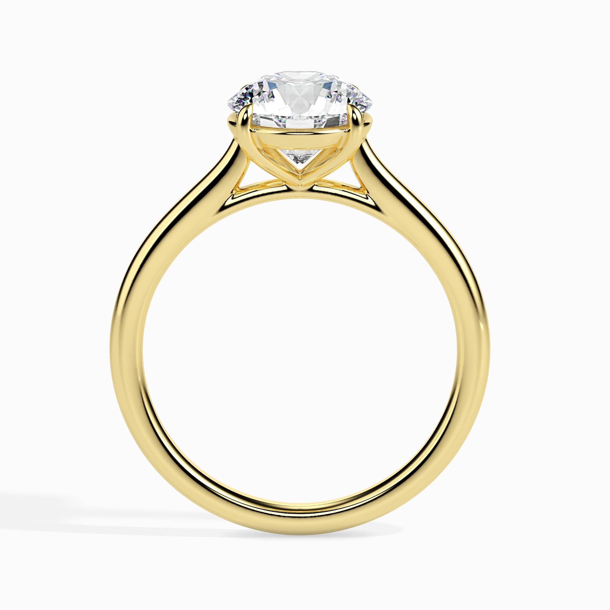 Jewelove™ Rings Women's Band only / VS J 1 Carat Solitaire Diamond 18K Yellow Gold Ring JL AU 19001Y-C