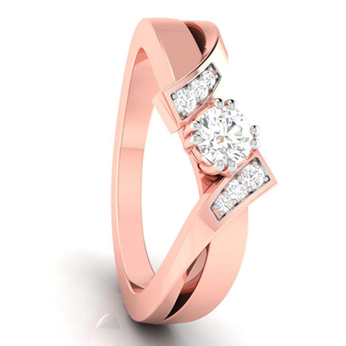 Jewelove™ Rings Women's Band only / VS J 1-Carat Solitaire Diamond Designer Rose Gold Solitaire Ring JL AU G 104R-C