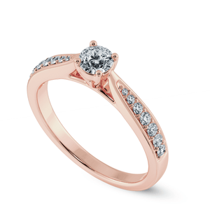 Jewelove™ Rings Women's Band only / VS J 1-Carat Solitaire Diamond Shank 18K Rose Gold Ring JL AU 1286R-C