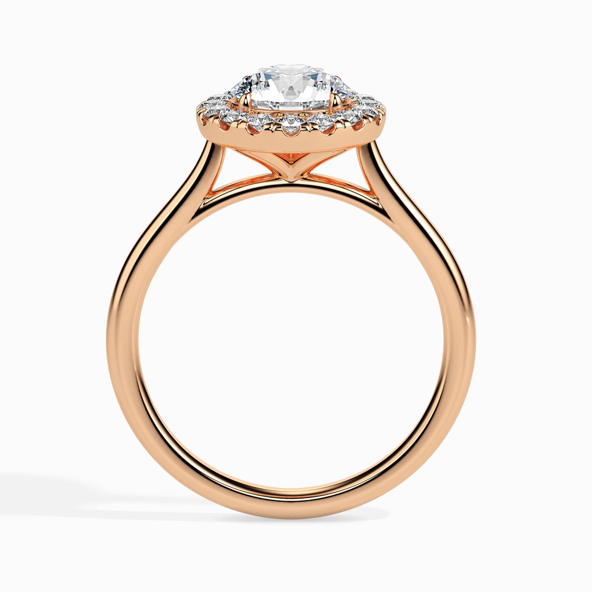 Jewelove™ Rings Women's Band only / VS J 1-Carat Solitaire Diamond Shank 18K Rose Gold Ring JL AU 19021R-C