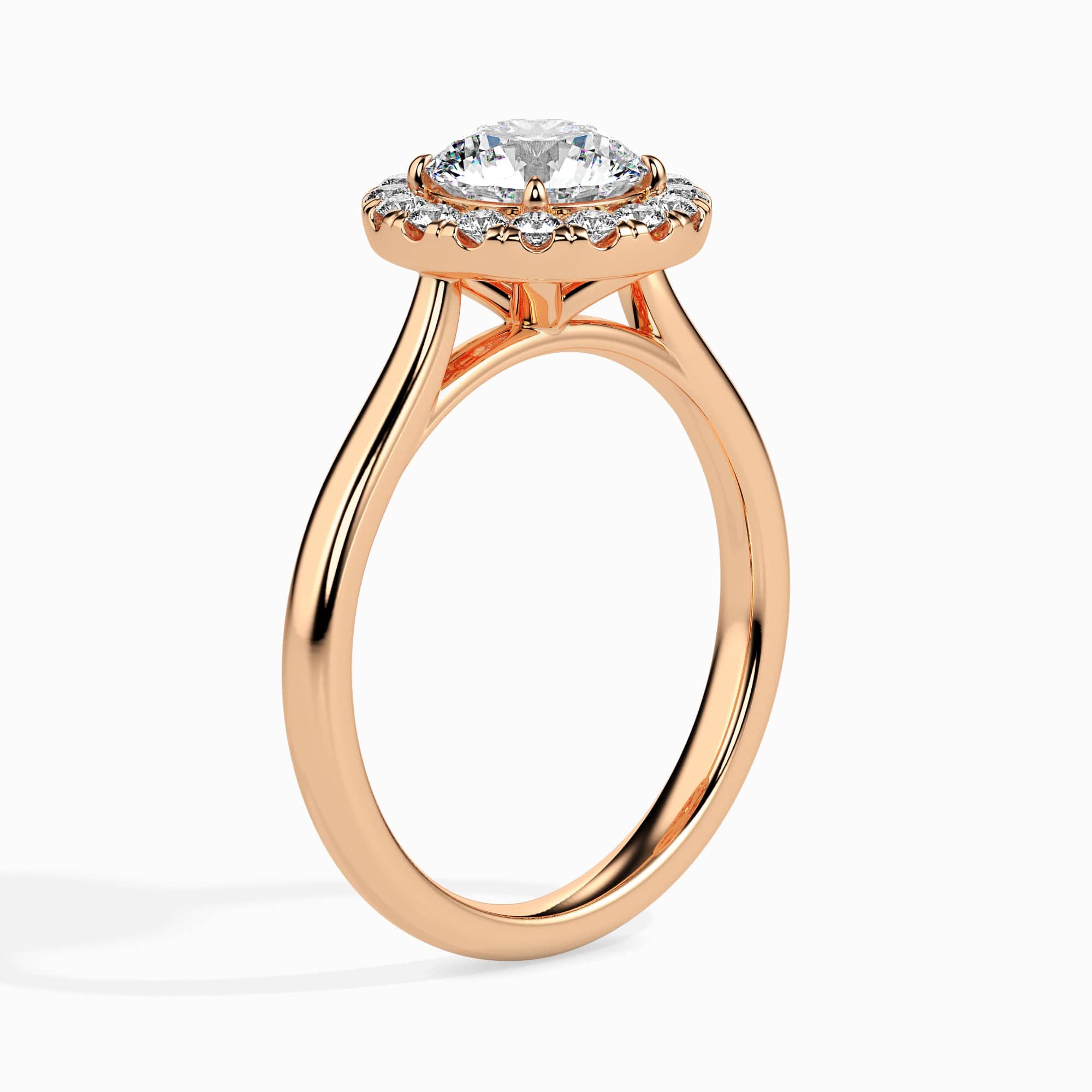 Jewelove™ Rings Women's Band only / VS J 1-Carat Solitaire Diamond Shank 18K Rose Gold Ring JL AU 19021R-C