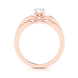 Jewelove™ Rings Women's Band only / VS J 1-Carat Solitaire Diamond Shank 18K Rose Gold Ring with Hidden Heart JL AU G 118R-C