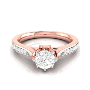 Jewelove™ Rings Women's Band only 1-Carat Solitaire Diamond Shank 18K Rose Gold Solitaire Ring JL AU G 109R-C