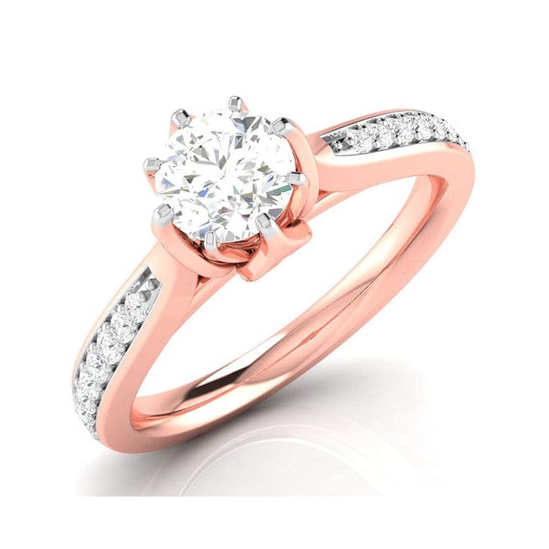 Jewelove™ Rings Women's Band only 1-Carat Solitaire Diamond Shank 18K Rose Gold Solitaire Ring JL AU G 109R-C