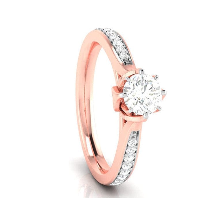 Jewelove™ Rings Women's Band only 1-Carat Solitaire Diamond Shank 18K Rose Gold Solitaire Ring JL AU G 109R-C