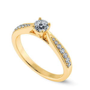 Jewelove™ Rings Women's Band only / VS J 1-Carat Solitaire Diamond Shank 18K Yellow Gold Ring JL AU 1286Y-C