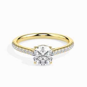 Jewelove™ Rings Women's Band only / VS J 1-Carat Solitaire Diamond Shank 18K Yellow Gold Ring JL AU 19011Y-B