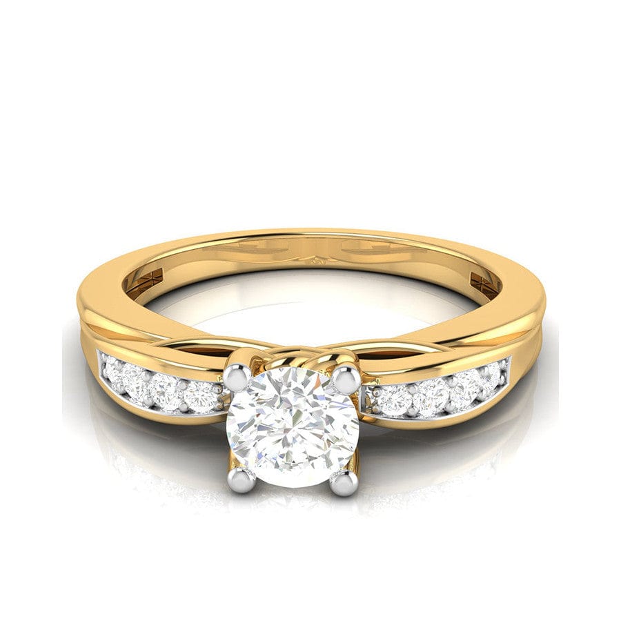 Jewelove™ Rings Women's Band only / VS J 1-Carat Solitaire Diamond Shank 18K Yellow Gold with Hidden Heart JL AU G 118Y-C