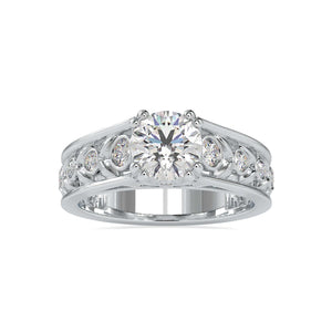 Jewelove™ Rings VS J / Women's Band only 1-Carat Solitaire Diamond Shank Engagement Ring JL PT 0049-C