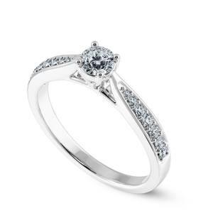 Jewelove™ Rings J VS / Women's Band only 1-Carat Solitaire Diamond Shank Platinum Ring JL PT 1286-C