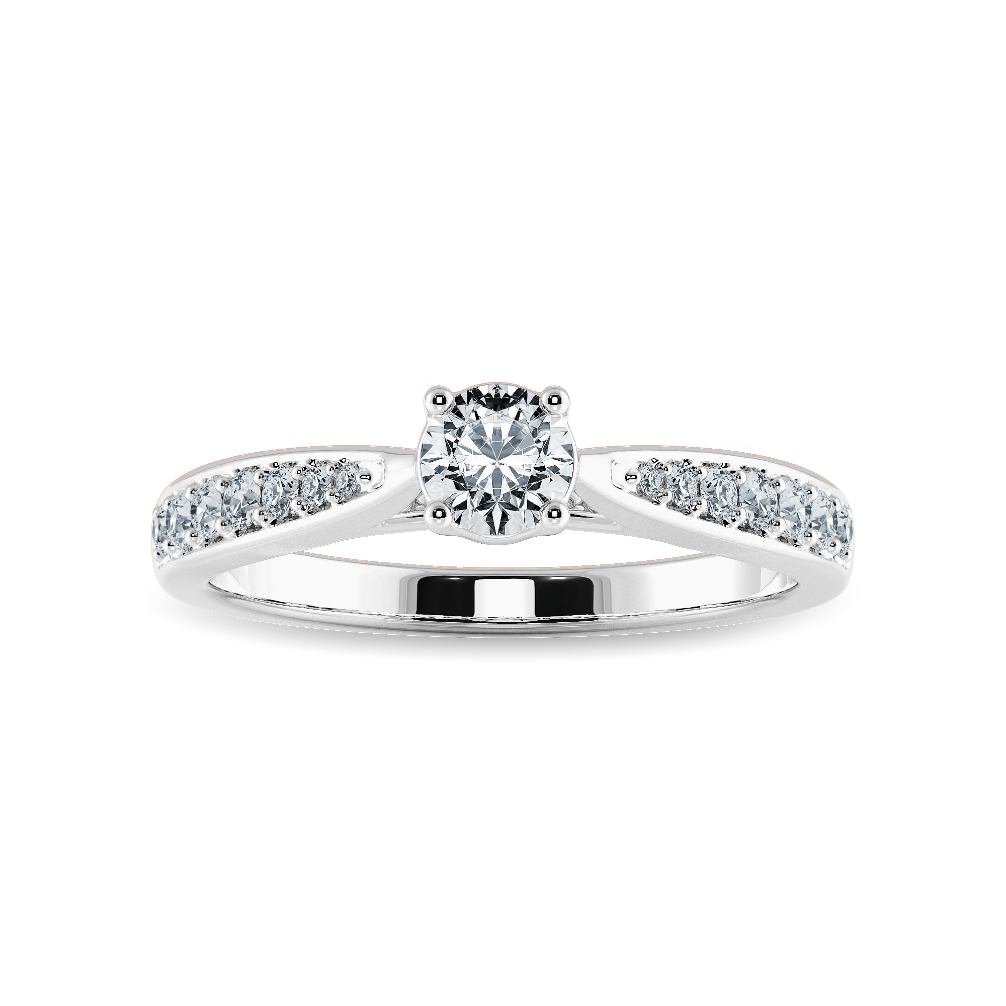 Jewelove™ Rings J VS / Women's Band only 1-Carat Solitaire Diamond Shank Platinum Ring JL PT 1286-C