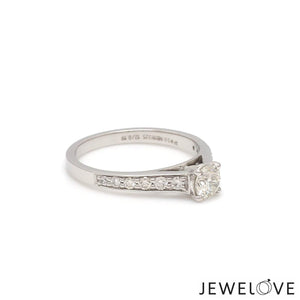 Jewelove™ Rings J VS / Women's Band only 1 Carat Solitaire Diamond Shank Platinum Ring JL PT 1324-C